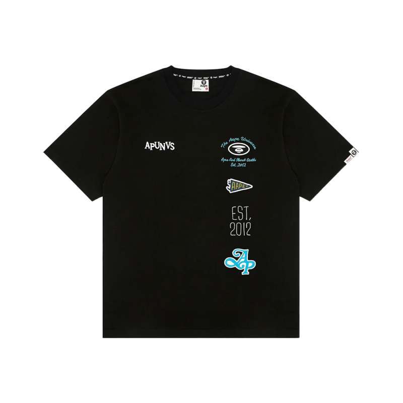 Aape Apunvs AAPE BY BATHING APE Fancy Multi Logo T-Shirt Black