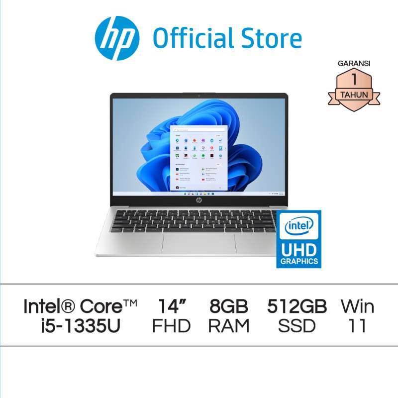 HP 240 G10 Laptop untuk Kerja dengan Intel Core i5, 8GB RAM, SSD 512GB, dan Layar 14 Inci. Ideal untuk Profesional dengan Garansi 1 Tahun Resmi