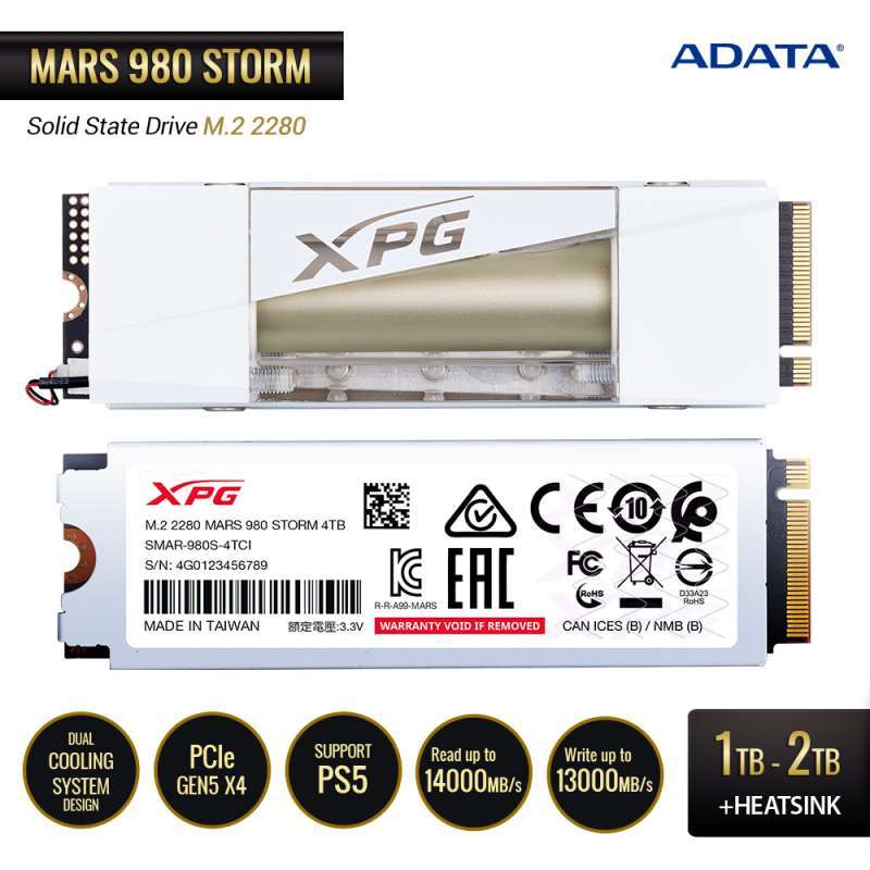 Promo Adata Xpg Ssd Mars 980 Storm Pcie Gen5 X4 2280 Booster