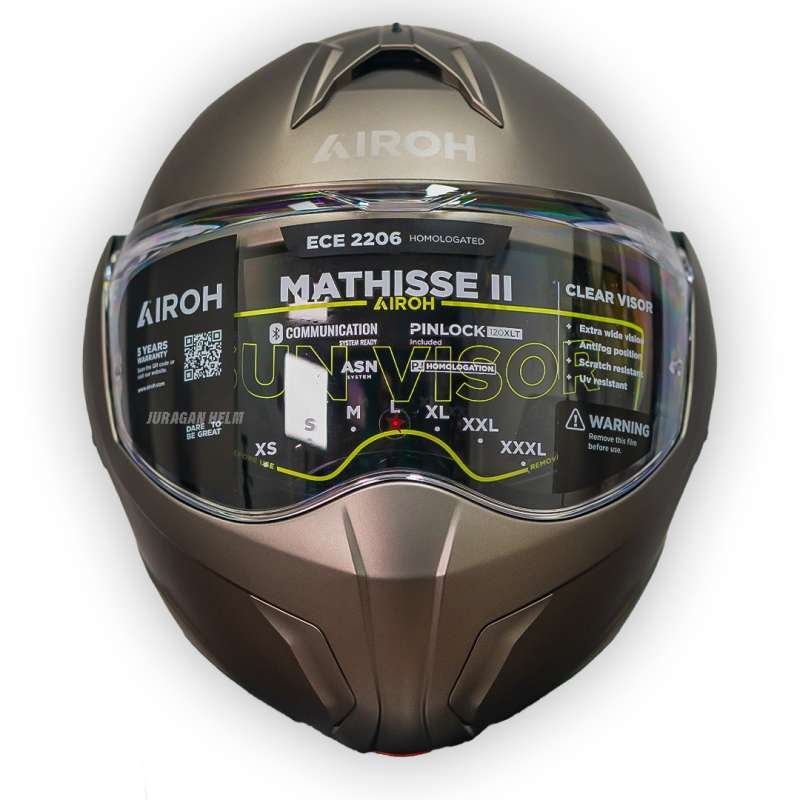Airoh Mathisse II Casco Motomodulare | Colore Bronzo Matt Taglia M | Omologazione P/J E Pinlock Incluso
