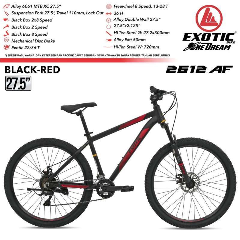 Jual Sepeda Gunung Mtb Exotic 2612 Af Frame Alloy 16 Speed Double