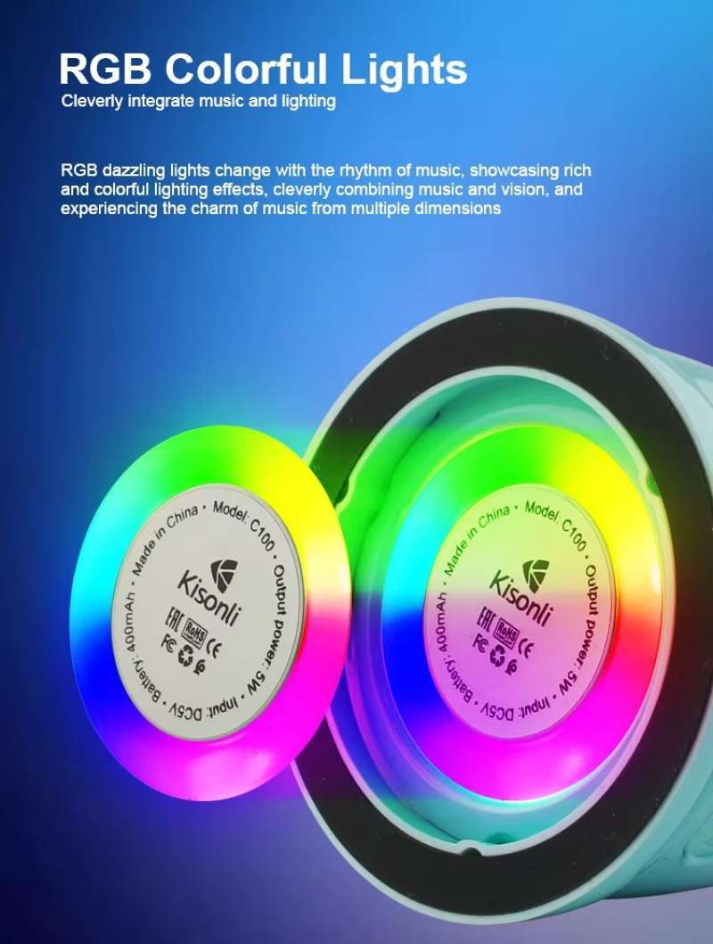 Promo Kisonli C100 Magnetic Speaker Bluetooth Portable Rgb Mini Bass ...