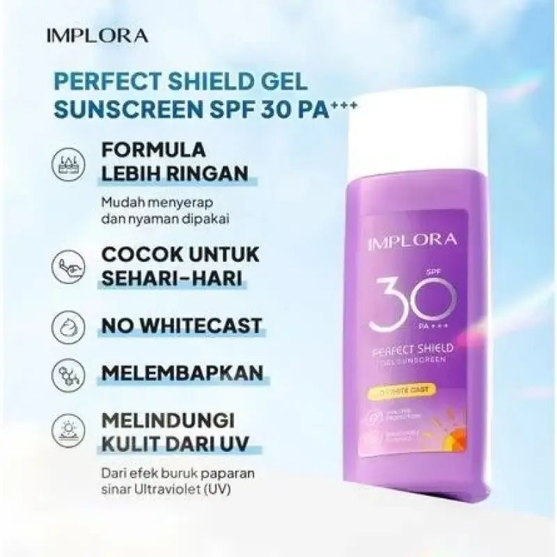 Promo Implora Perfect Shield Sunscreen Spf40 Pa++++ 50ml | Gel ...