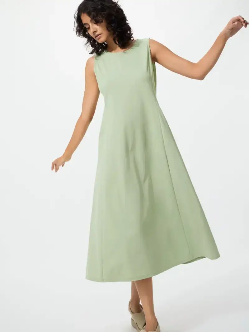 UNIQLO AIRism Gaun WANITA Ultra Stretch Tanpa Lengan Sleeveless Dress GREEN