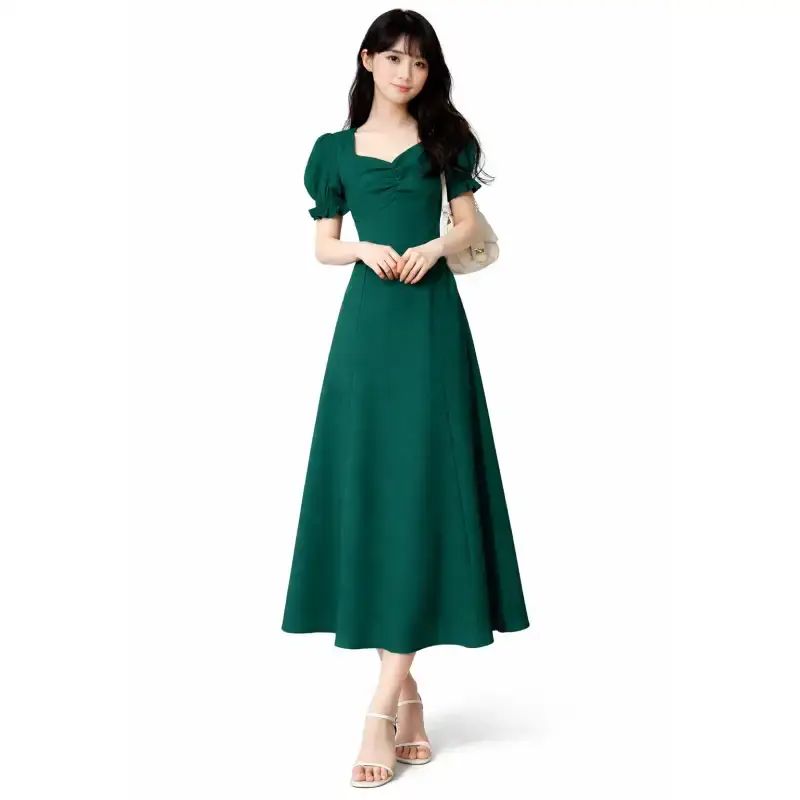 green emerald velvet dress Exit Monni Dress Wanita – Matahari.com main image 0