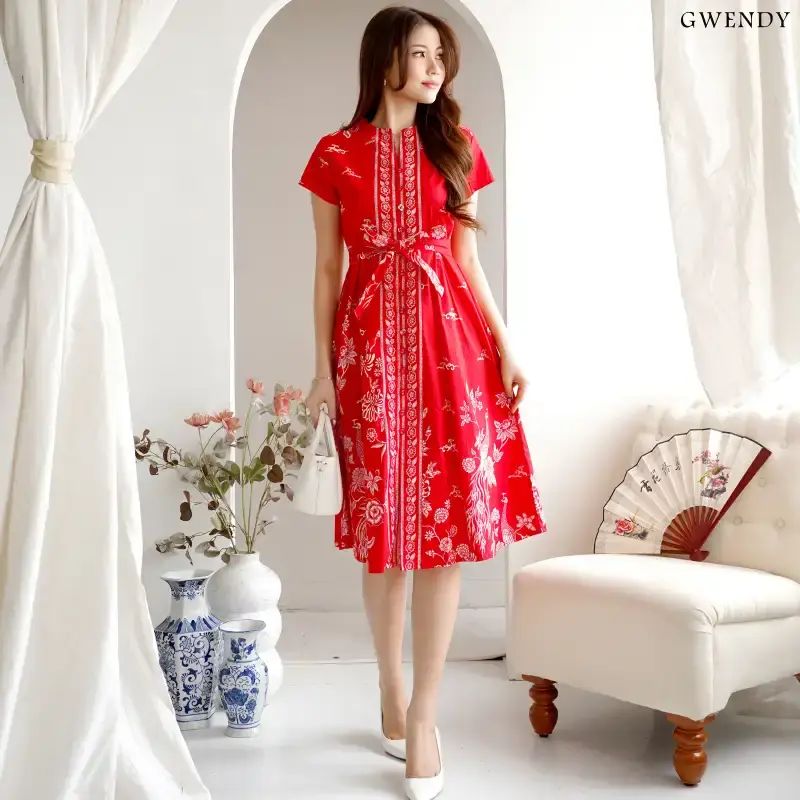 dress batik wanita modern beautiful 36 +attractive plain georgget with fabric and embroidered applique work women midi dress
