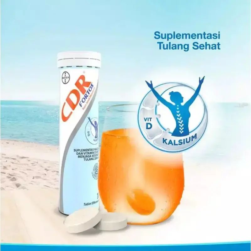 Jual 1 Pcs Cdr Effervescent / Cdr Fortos Rasa Jeruk Kalsium Tulang Isi ...