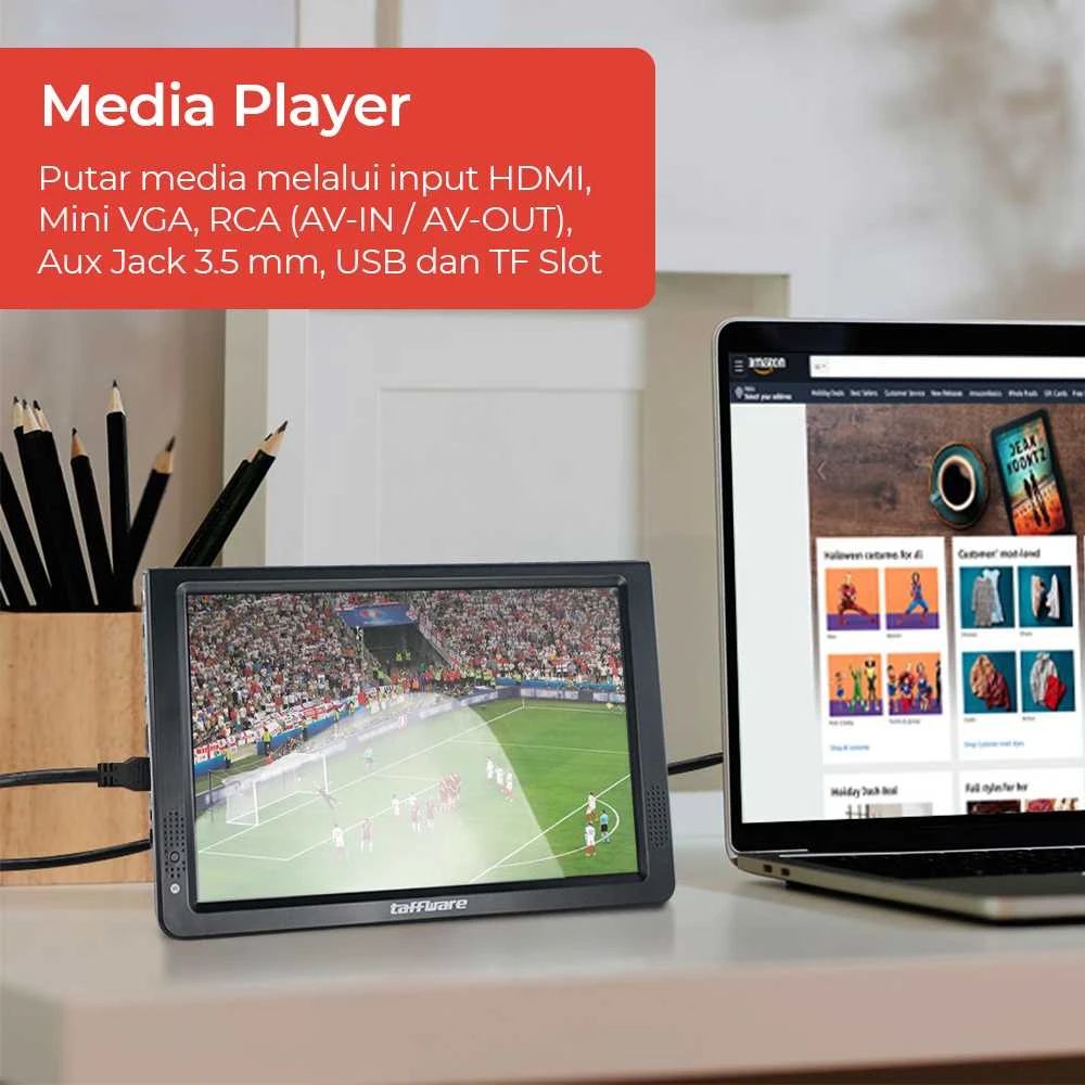 Jual Taffware Portable Monitor Tv 12 Inch Led Hd Dvb-t2 Analog 1500mah ...