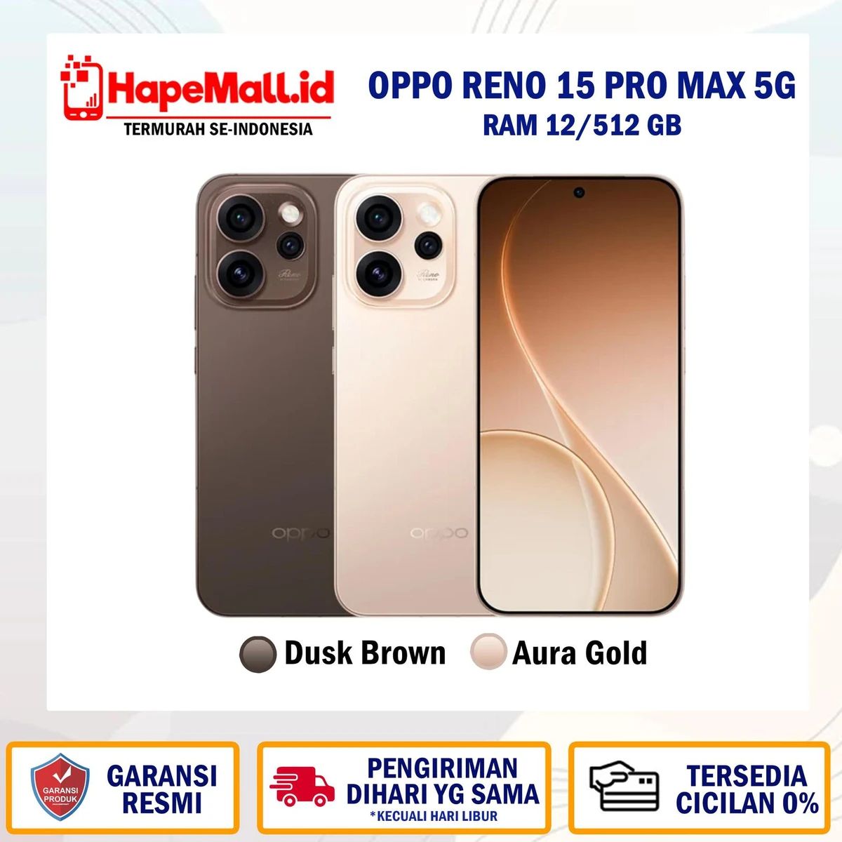 Promo OPPO Reno 15 Pro Max 12/512 GB 5g Garansi Resmi OPPO 
