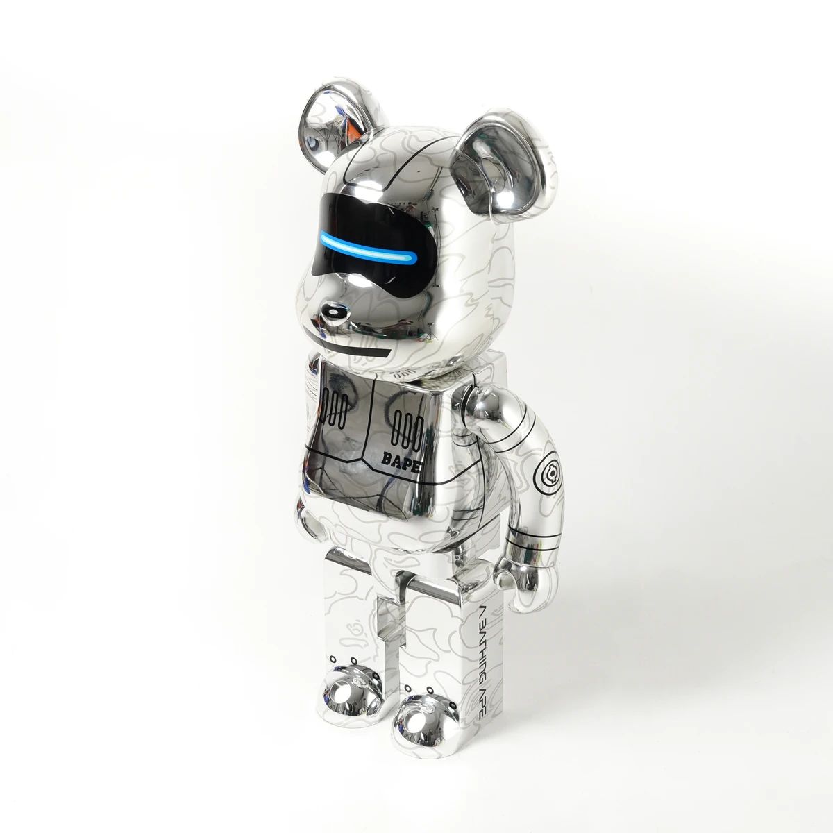 Promo Bearbrick X Hajime Sorayama X Bape Shark Silver Foil 1000