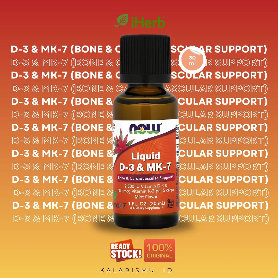 Promo Now Foods Liquid D-3 & Mk-7 (bone & Cardiovascular Support) 30ml ...