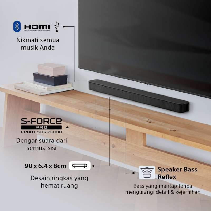 Promo Sony Ht-s100f Soundbar Tunggal 2ch Bluetooth Black