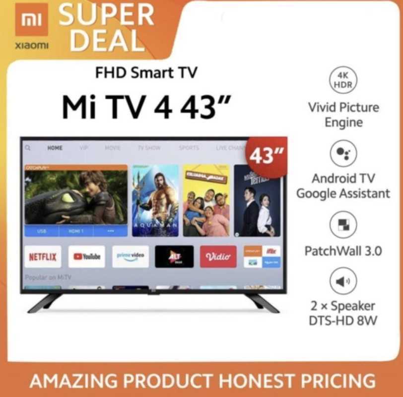 Jual XIAOMI MI TV A2 43 INCH SMART 4K ANDROID TV DIGITAL TV GARANSI ...