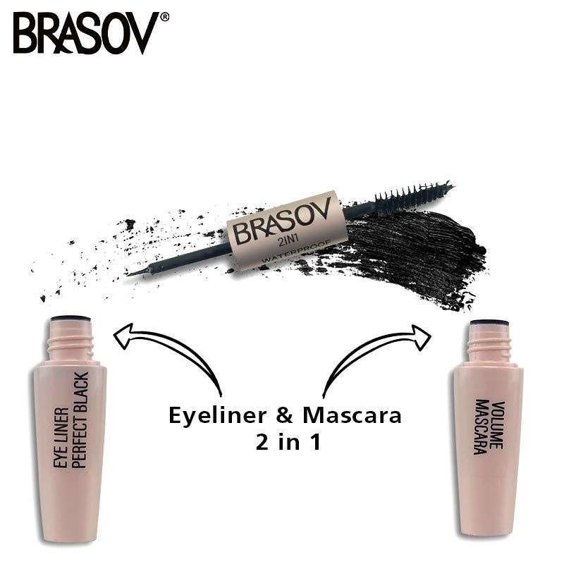 Promo Brasov 2in1 Volume Mascara & Eyeliner Perfect Black Waterproof