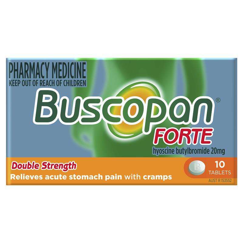 Jual Buscopan Forte Stomach Cramps Pain Relief 20mg Tablets 10 Pack
