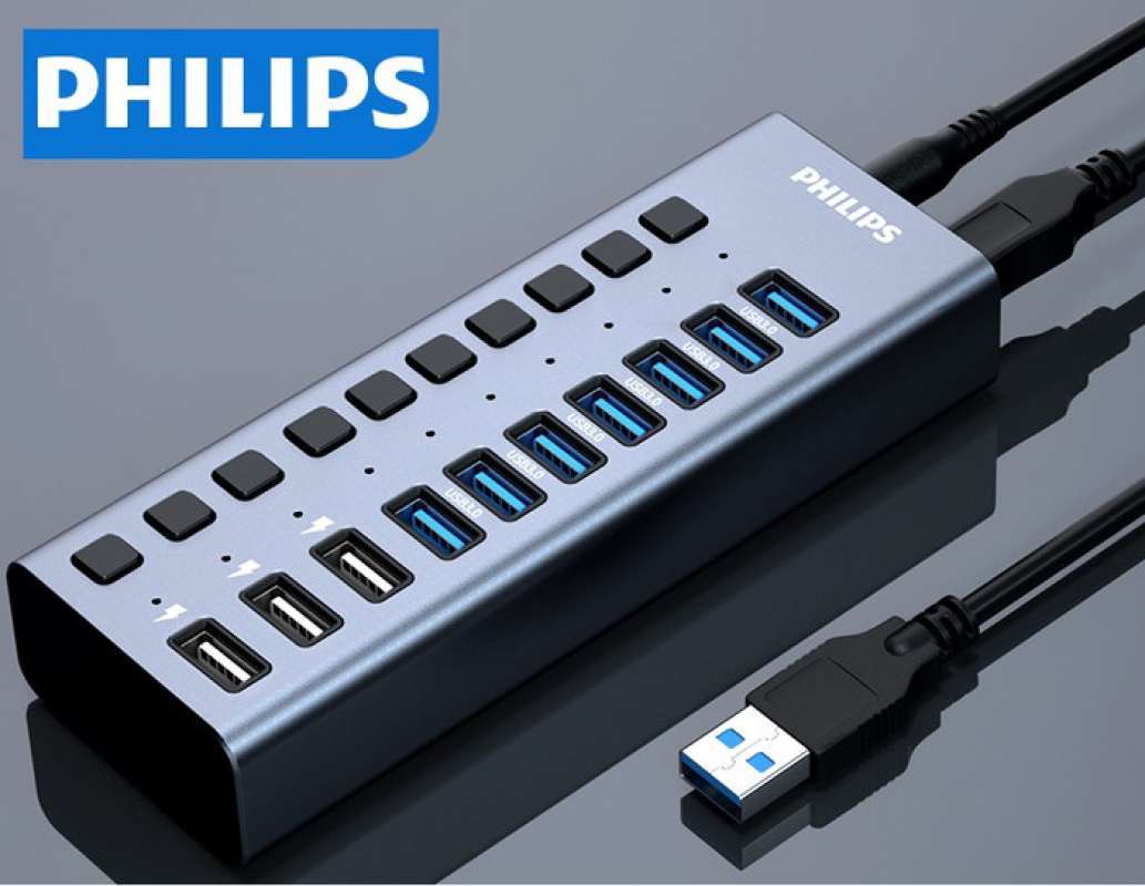Promo PHILIPS 10 port HUB USB 3.0 12V 4A splitter Diskon 23% di Seller ...