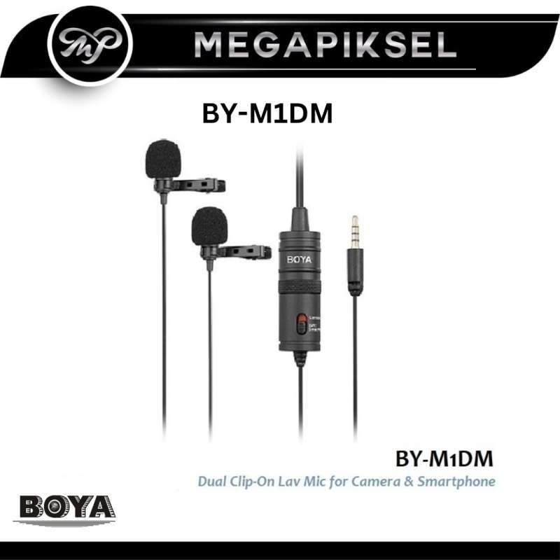 Jual BOYA BYM1DM Dual Clip On Mic Microphone for DSLR Camera
