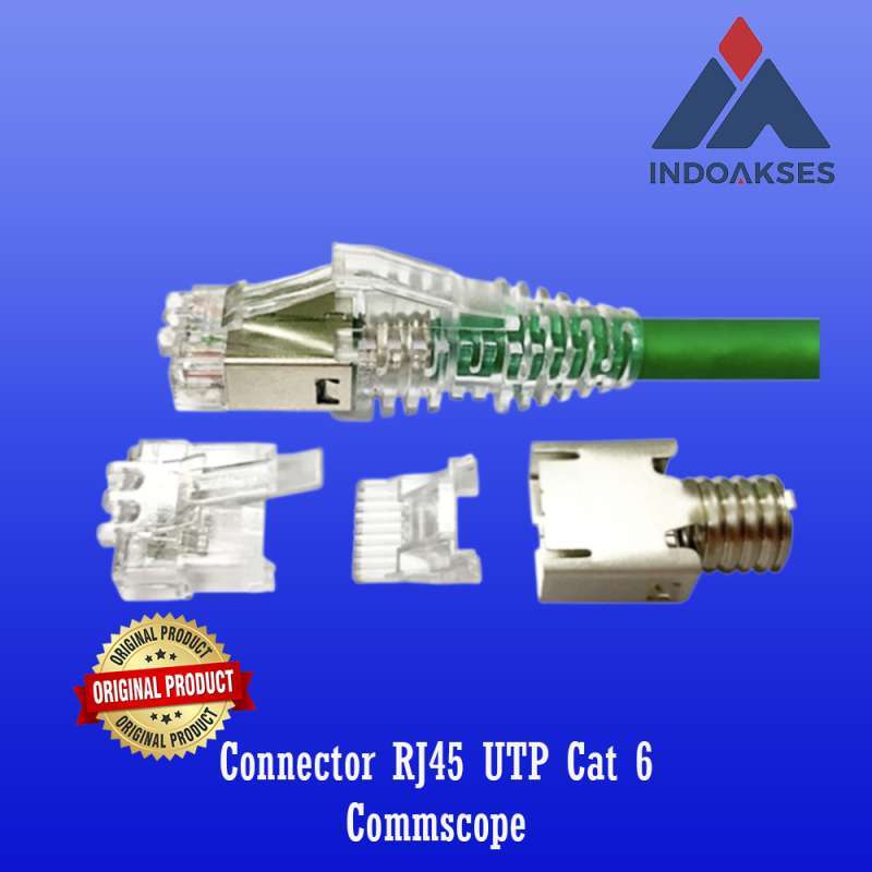 Jual Konektor/connector Rj45 Amp Commscope Cat6 - Original - Isi 100pcs ...