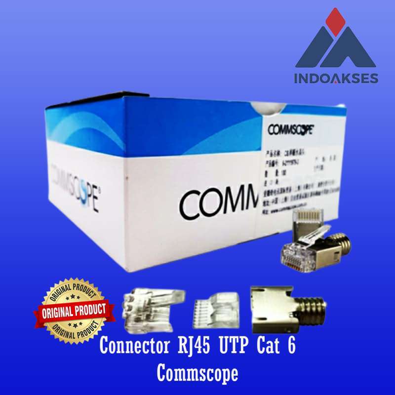 Jual Konektor/connector Rj45 Amp Commscope Cat6 - Original - Isi 100pcs ...