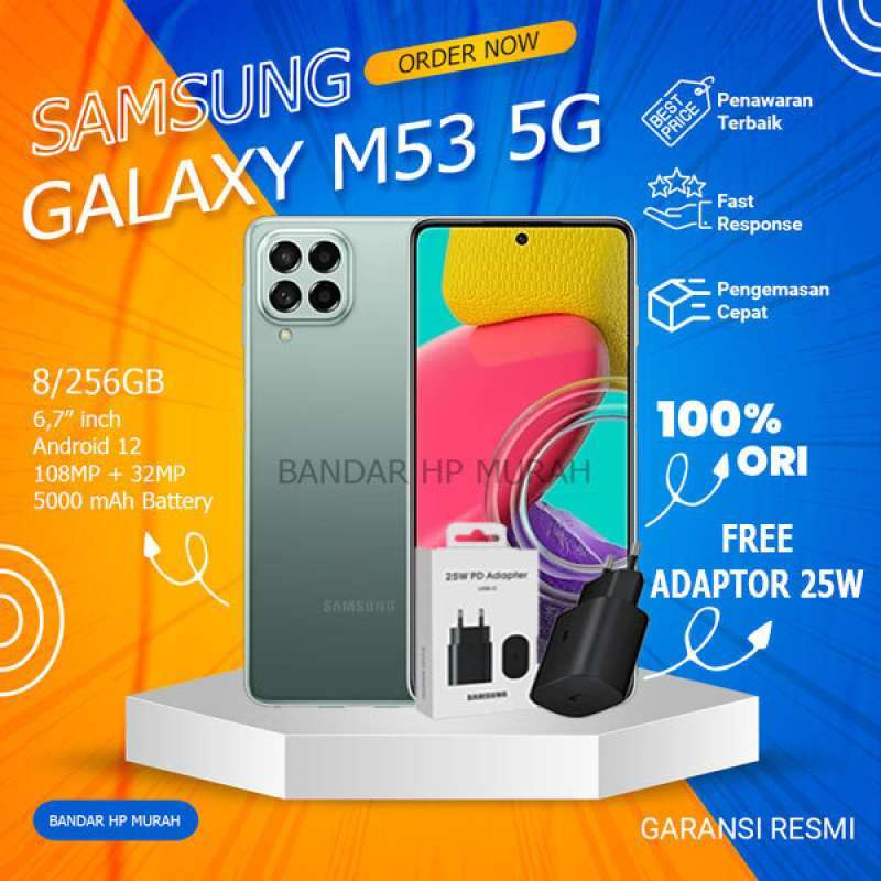 Jual SMARTPHONE SAMSUNG GALAXY M53 NFC 5G 8/256GB - Mediatek MT6877 ...