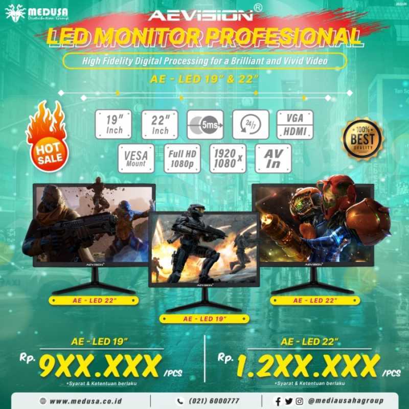 Promo LCD Monitor 19 inch AEVISION MEGAVISION HDMI VGA Diskon 23 di