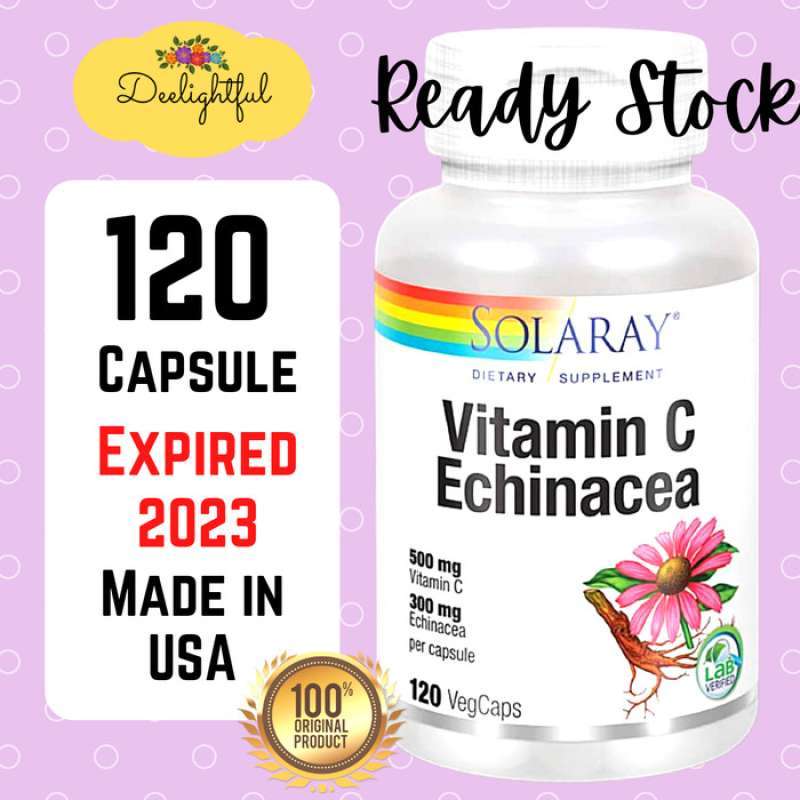 Promo Vitamin C Echinacea, Solaray Vitamin C Immune 120 Capsule USA