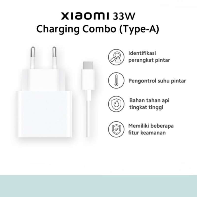 Promo Xiaomi 33w Charging Combo (type-a) Eu Adaptor + Cable Garansi ...
