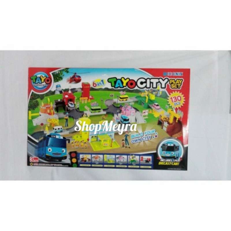 Promo TAYO The Little Bus 6 in 1 Tayo City Playset Original Diskon 23