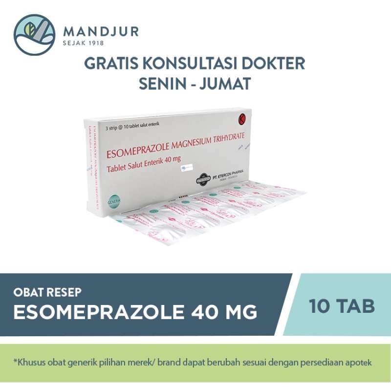 Jual Esomeprazole 40 Mg 10 Tablet Di Seller Apotek Mandjur Official ...