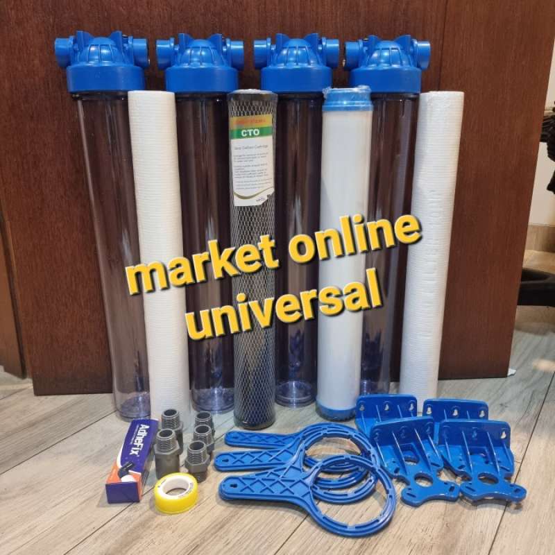 Jual Paket Filter Air 4 Housing 20 Inch / Filter Air Kuning Di Seller