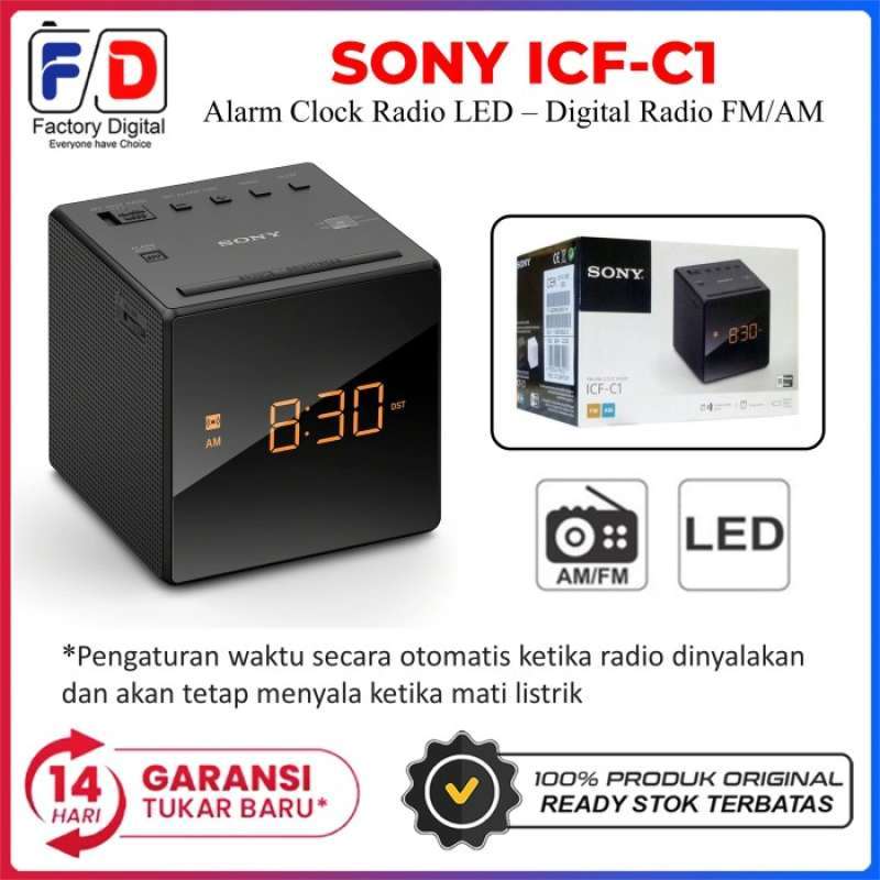 Promo Sony ICFC1 Desktop Alarm Clock Radio AM/FM Digital Portable