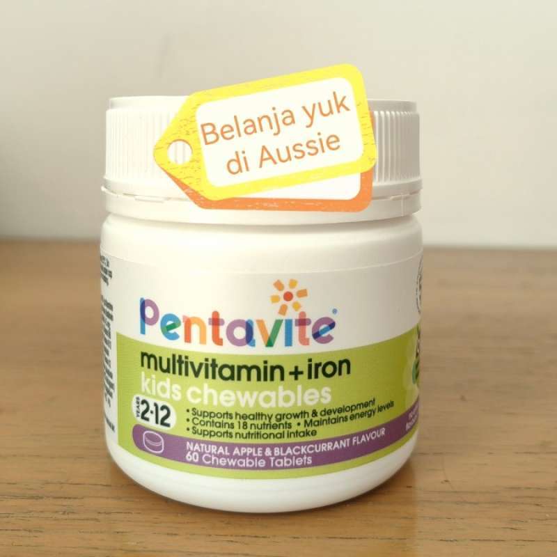 Promo PENTAVITE Kids Chewable Multivitamin + Iron 60 Chewable Tablets