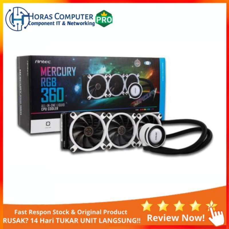 Promo CPU Cooler AIO ANTEC MERCURY M360 RGB 360mm Radiator Triple Fan ...