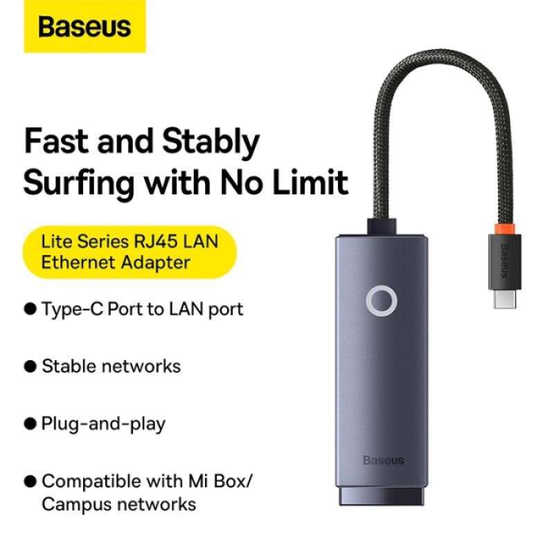 Promo Baseus Adapter Usb TypeC Lan Card Adapter To Rj45 Lan