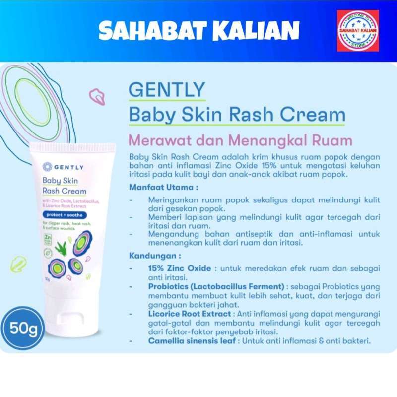 Jual Gently Baby Skin Rash Cream 50gram Di Seller Sahabat Kalian Shop ...