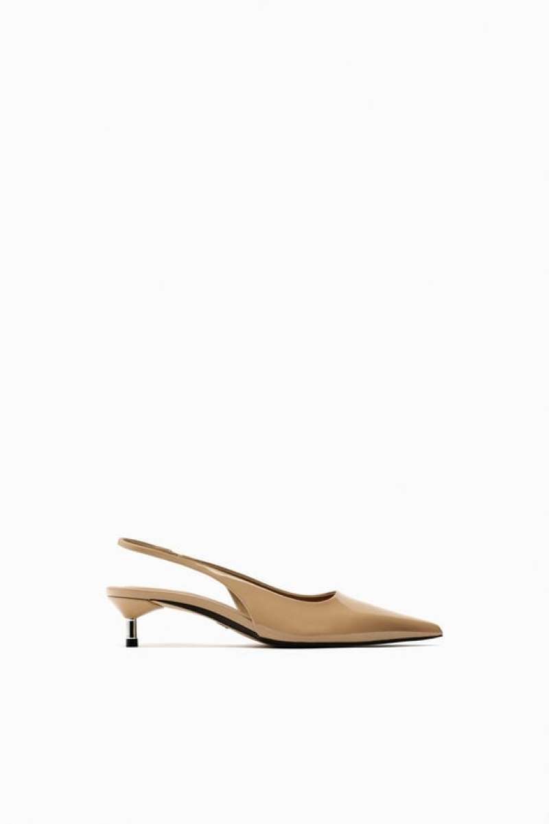 Jual Zara Original Store 100% - Kitten Heel Slingback Shoes Di Seller