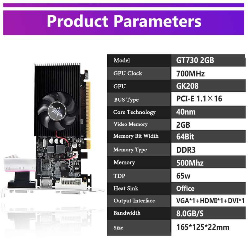 Jual Aisurix Nvidia Vga Card Gt740 2gb Gt730 2gb Ddr3 128bit Graphics ...