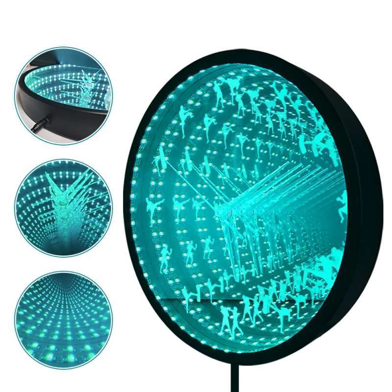 Kickboxing Clock Promo Taekwondo Infinity Mirror LED Light Clock Korean Kickboxing ...