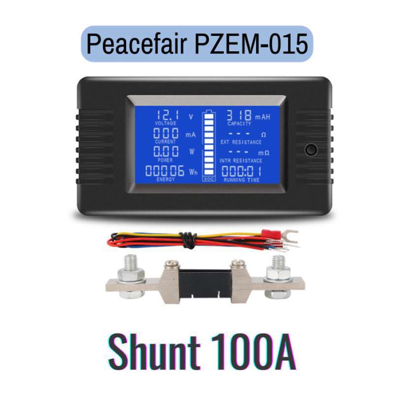 Promo Peacefair DC PZEM-015 Shunt 200A Arus Energy Watt Meter Volt ...