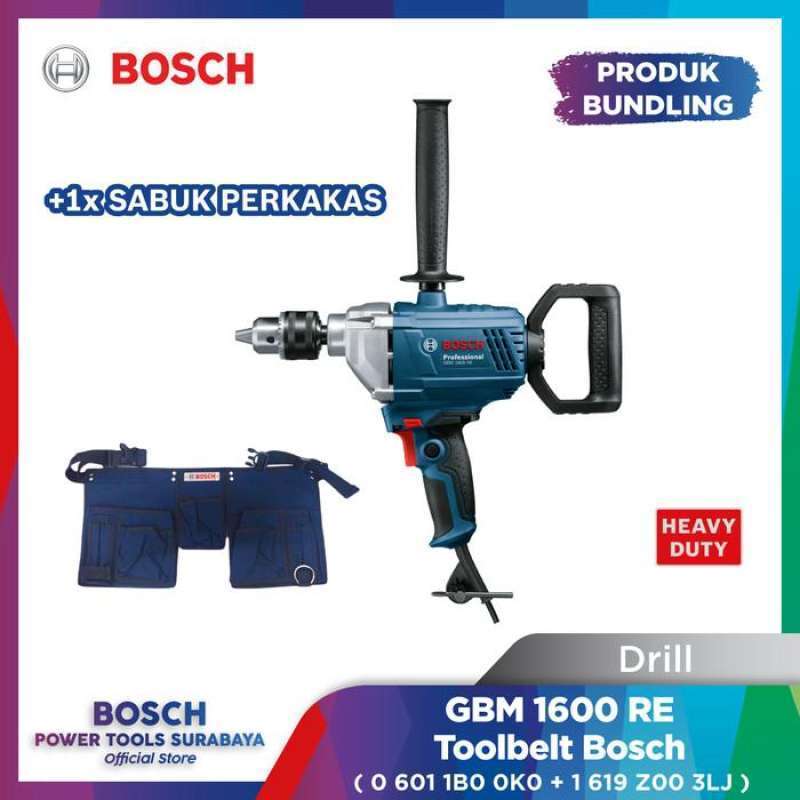 Bosch GBM 1600 RE Mesin Bor Kayu Besi 16mm Acc Sabuk Perkakas