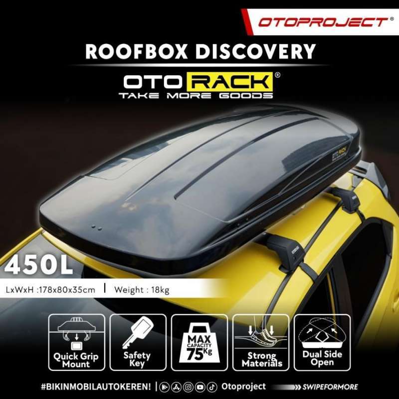 Jual Roof Box Roofbox Bagasi atas OTORACK model Discovery 450L - KURIR ...