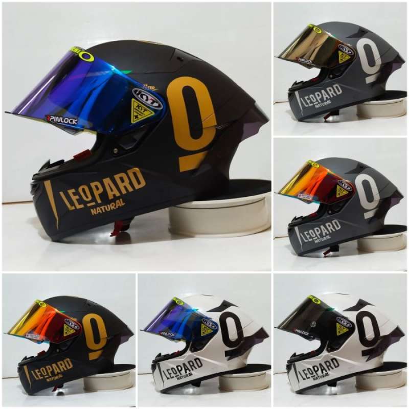 Helm full cheap face leopard