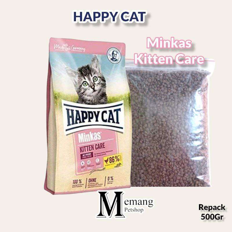 Happy Cat 500gram Minkas Kitten Care Kiloan Makanan Anak Kucing Cat Food