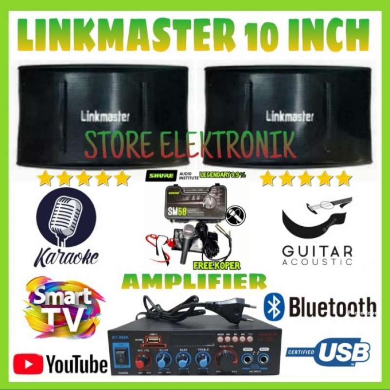 Promo Paket Speaker Linkmaster 10 In/Smart Tv Connect Ampli Karaoke