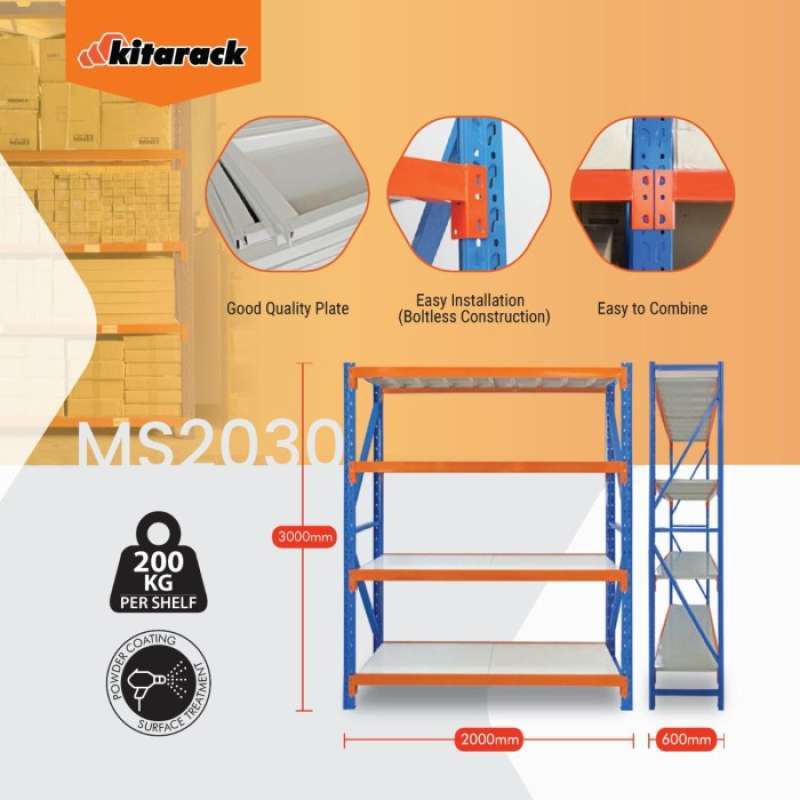Promo New Kitarack Light Duty Jointer Rack Rak Gudang 3000 X 600 X ...
