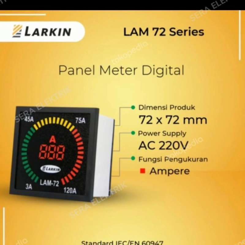 Promo AMPERE METER DIGITAL / PANEL METER DIGITAL LARKIN LAM72