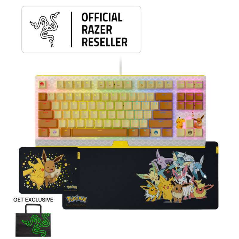 Jual Razer Pokemon Keyboard Mouse Pad Gaming Gear Bundle di Seller
