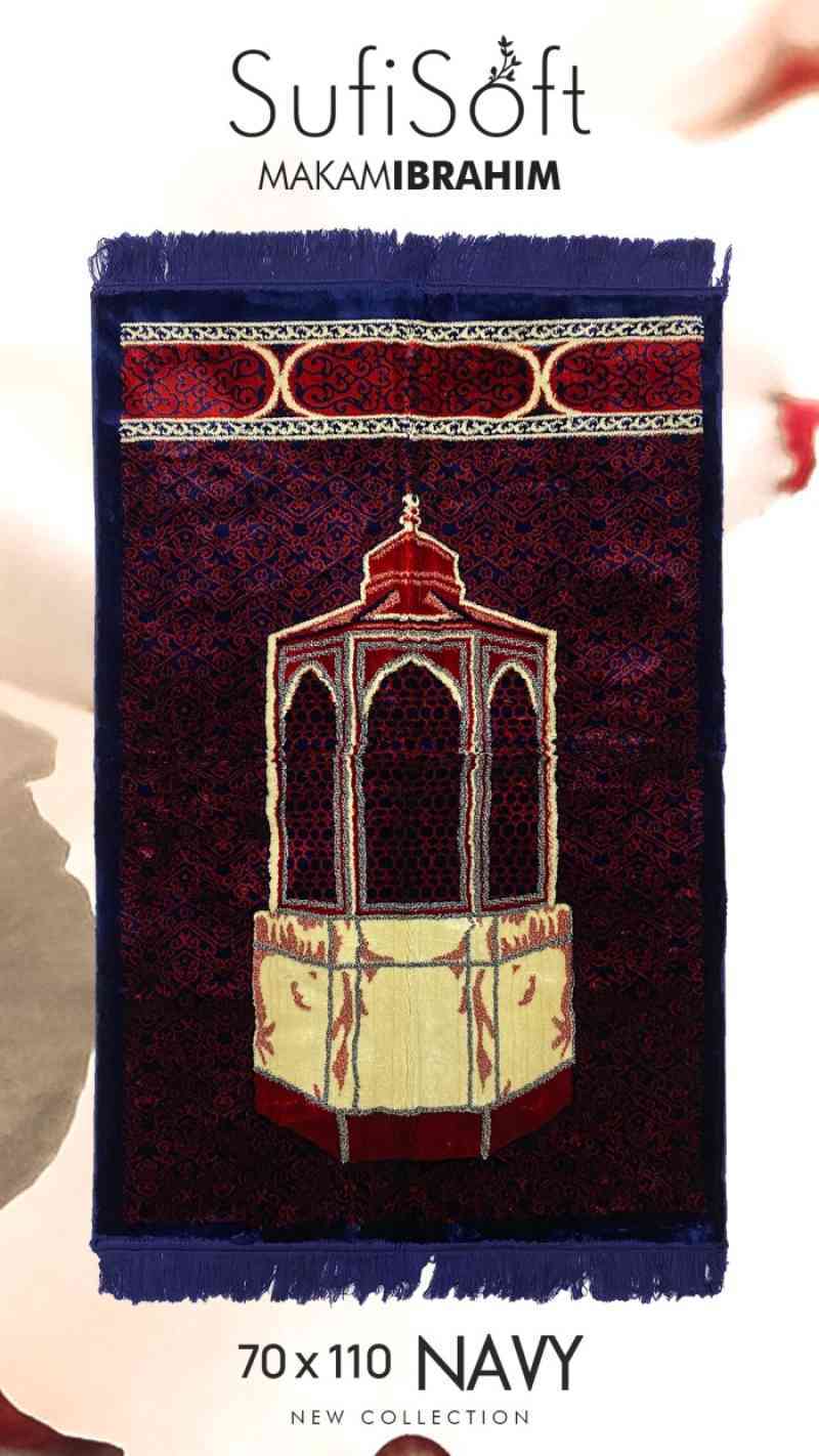 Jual Sajadah Tebal Empuk Turki Sufi Soft Kale - Makam Ibrahim - Navy di ...