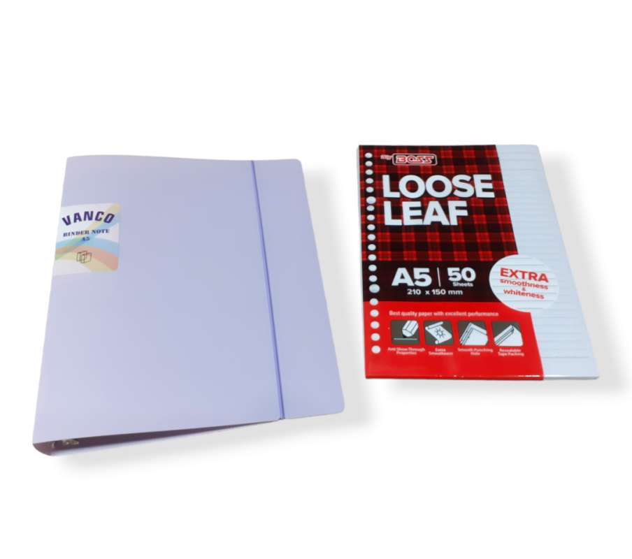 Jual 2 In 1 Paket Map Binder Ukuran A5 Warna Pastel + Loose Leaf Isi 50 ...