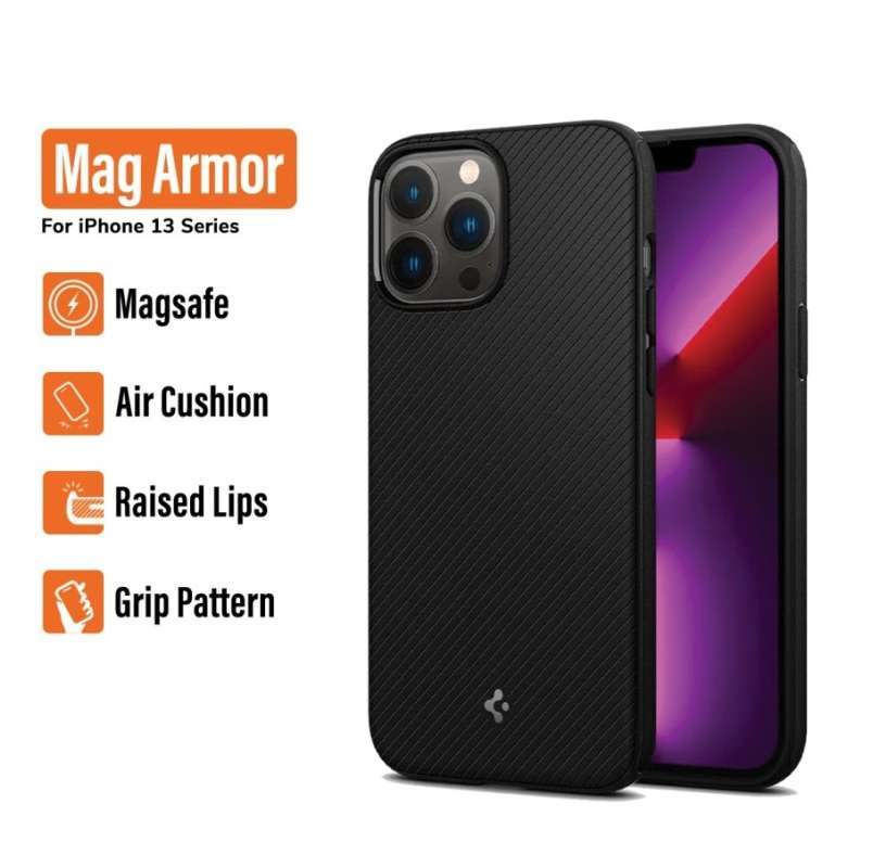 Promo Case iPhone 13 Pro Max 13 Mini Spigen Mag Armor MagSafe Matte